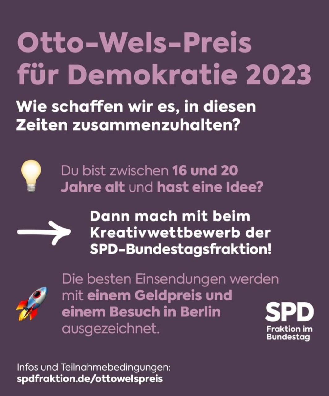 Jetzt bewerben um den Otto-Wels-Preis für Demokratie 2023